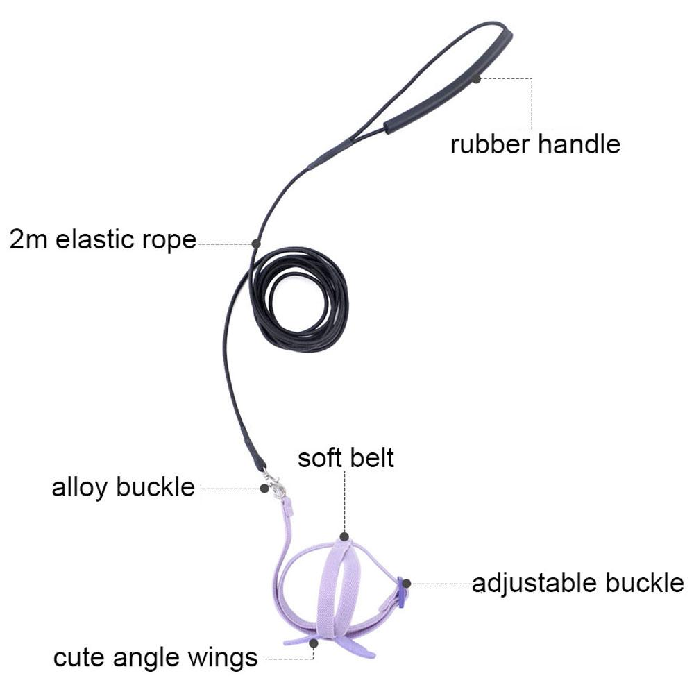 Принадлежности для птиц Тяговый трос для попугая пиона, волнистого попугайчика, для тренировок на улице, шлейка-поводок для домашней птицы