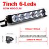 7-дюймовая однорядная тонкая светодиодная внедорожная световая балка с 4D линзой, противотуманная, для вождения, подходит для квадроцикла, внедорожника, грузовика, лодки, 4WD 4x4, пикапа, легковых автомобилей