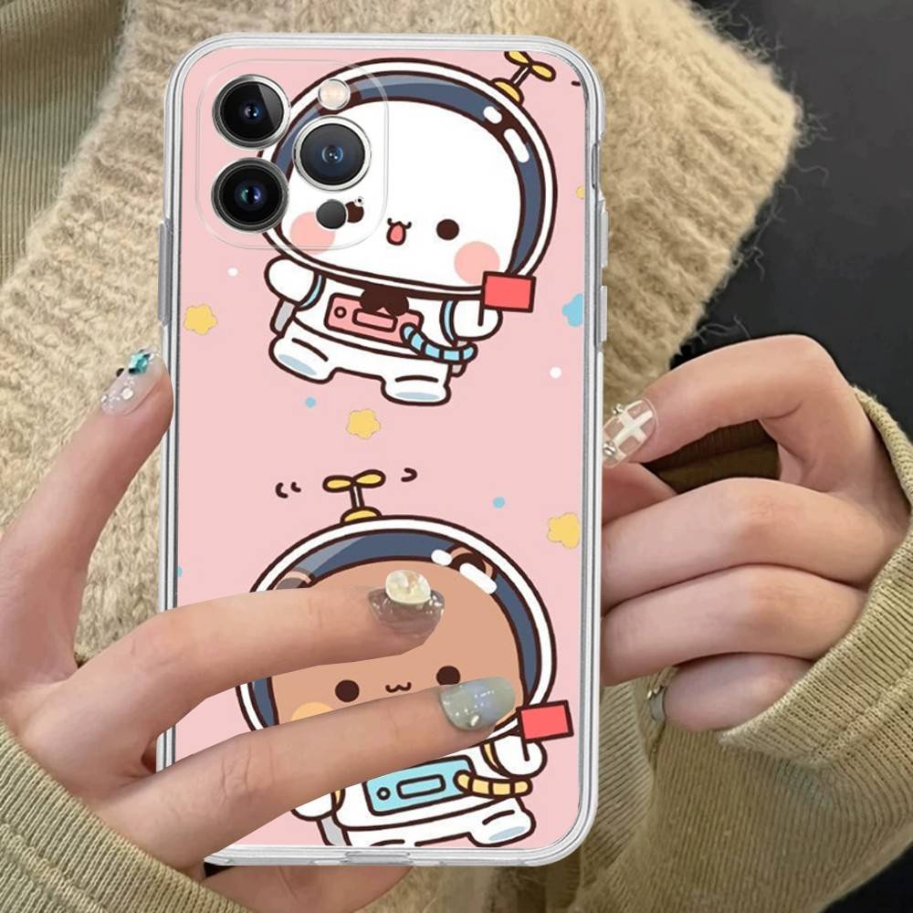 Прозрачный чехол для телефона с персонажами Бубу и Дуду для iPhone 16 15 14 13 12 11 Pro Max Plus Мягкая крышка