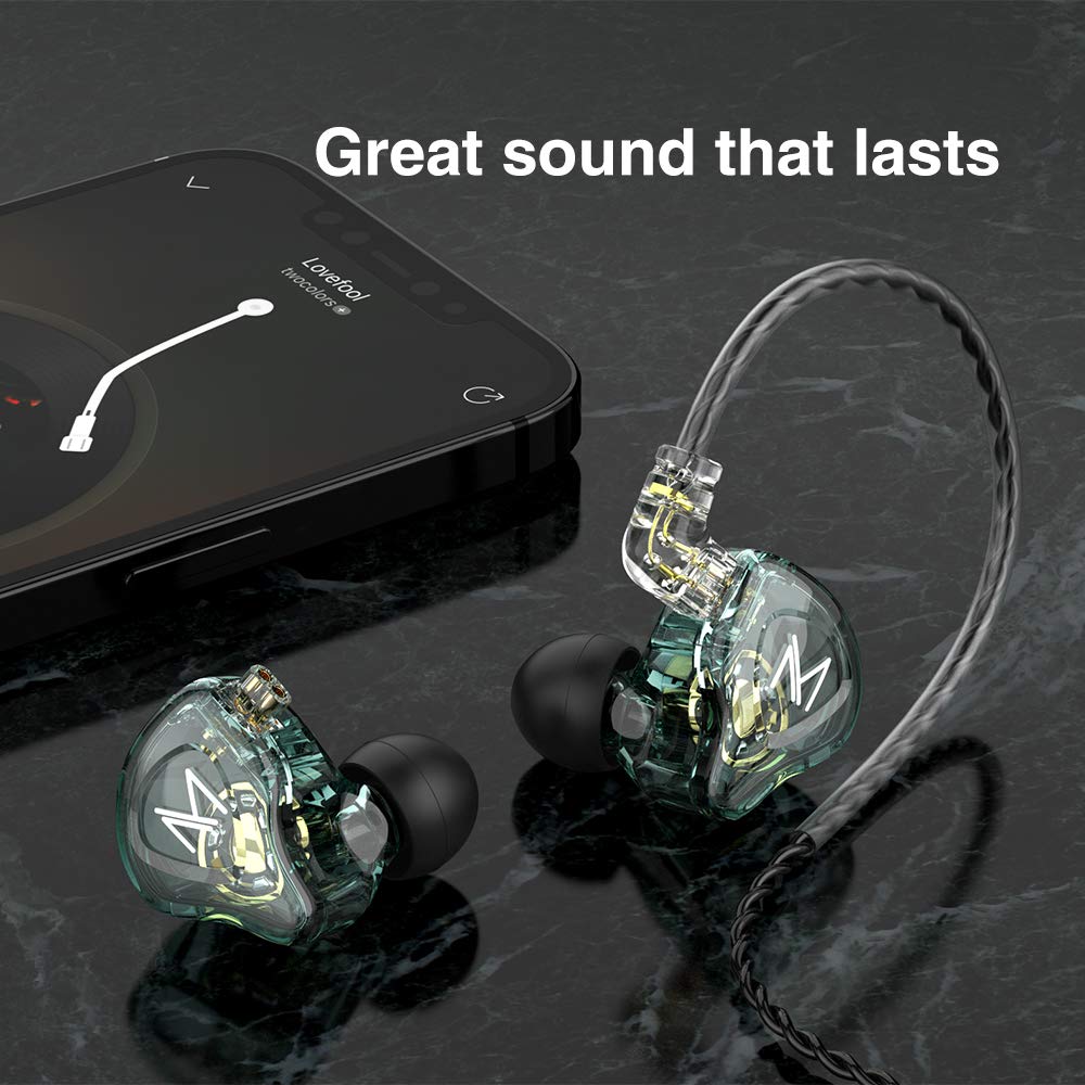TRN MT1 Hi-Fi 1DD Динамический драйвер Внутриканальные наушники, 10-мм Динамический драйвер с двойным магнитом, 2-контактные 3,5 мм Позолоченный Контактный разъем, Мониторные наушники с