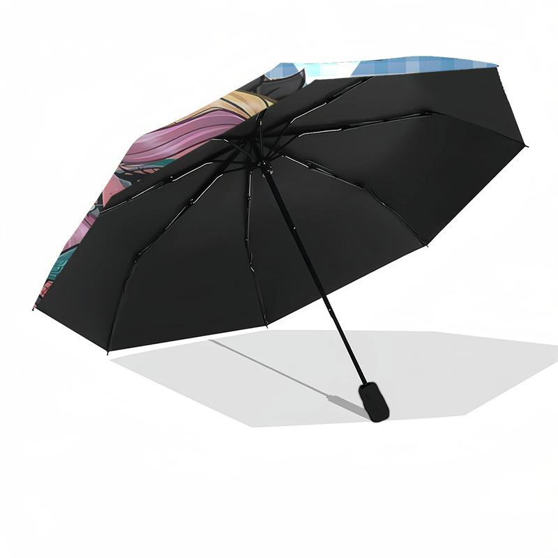 Monster High Inspired Automatic Opening Folding Umbrella with 8-Bone Frame - Perfect for Fans, Travelers, and Daily Use0104445a