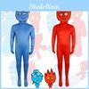 Vibrant Red And Blue Polyester Forest Ice And Fire Character Dress For Cosplay
