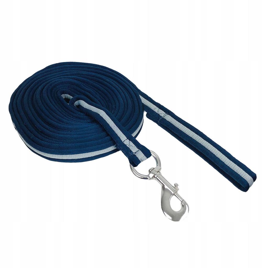 York cotton lunge line for a horse 8.5 m NAVY BLUE-GRAY working with a horse halter