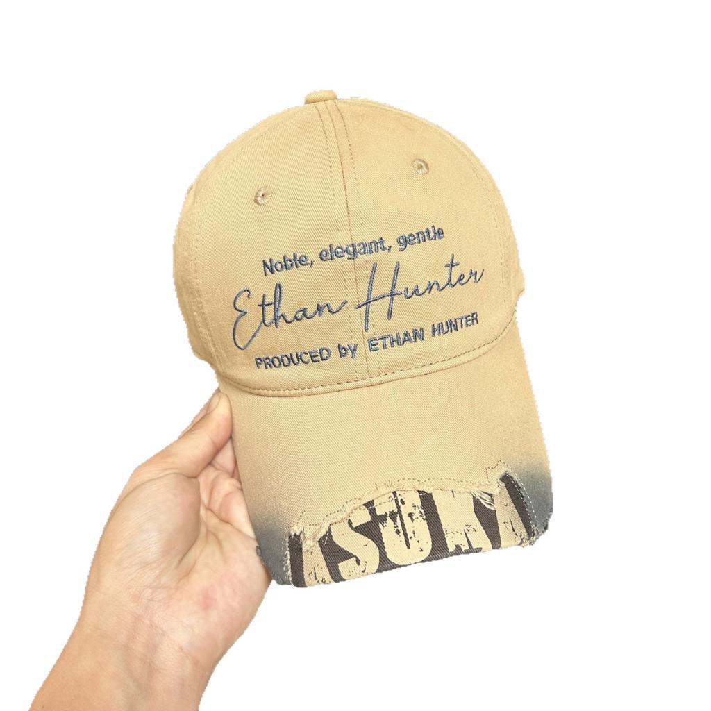 Fashion American retro embroidery letter baseball cap children washed old wide brim show face small sunshade sun protection cap men