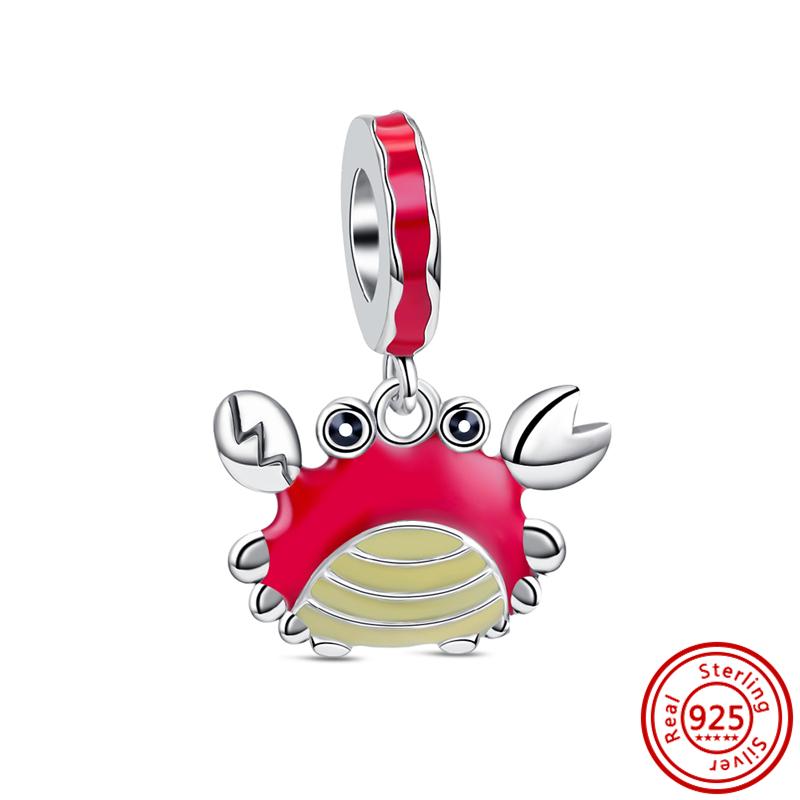 925 Silver Charms Bead Elephant Dolphin Shell Charm Bead Pendant Fits Bracelet Womens Jewelry Gifts
