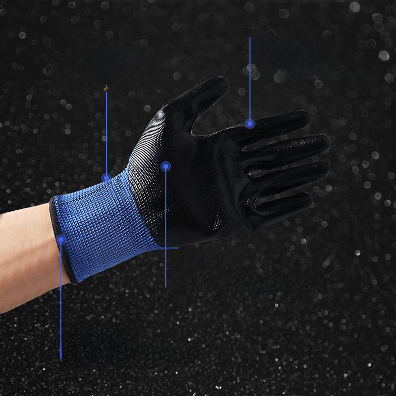 Нитриловые износостойкие нескользящие нейлоновые рабочие перчатки