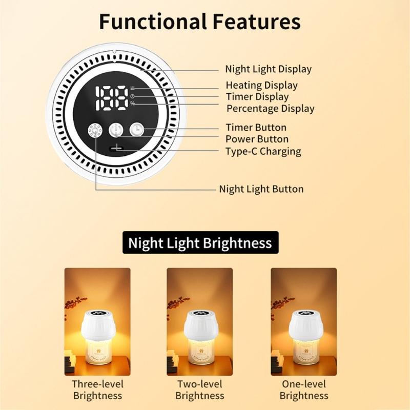 Plastic Flameless Fragrances Diffuser Light Wax Warmer Light for Mood Setting and Relaxation with 10 Hour Runtimes