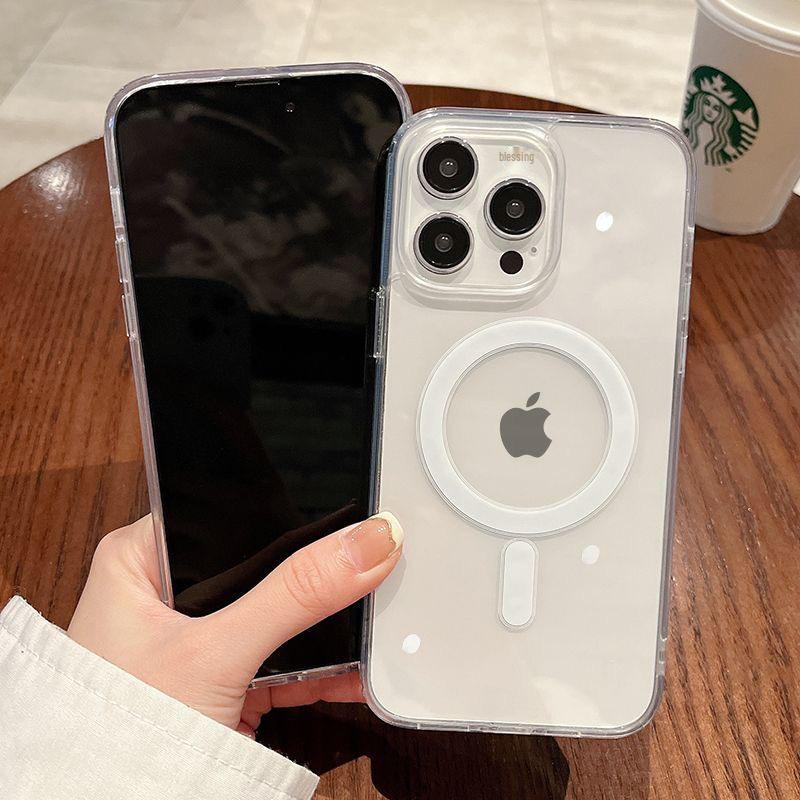 Прозрачный магнитный чехол для iPhone 14/15 Pro Max с совместимостью MagSafe