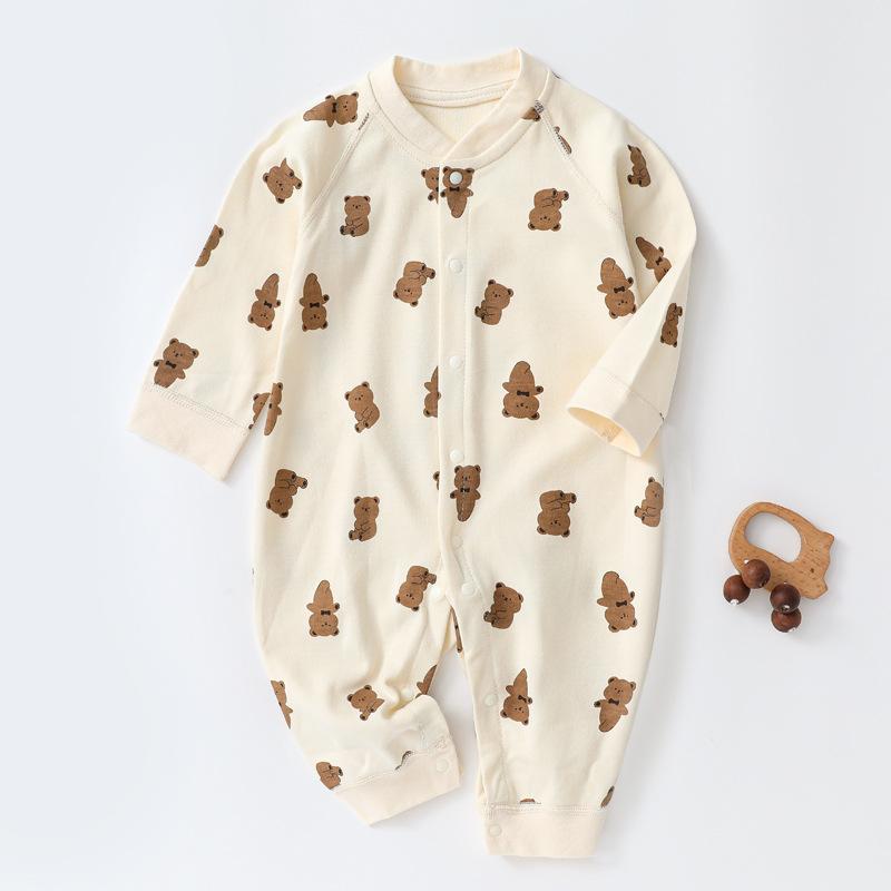 Хлопковый детский комбинезон с кроликом и медведем, комбинезон для новорожденных для мальчиков и девочек, одежда в Корейском стиле, комбинезон для малышей, цельный наряд для малышей, От 0 до 18 месяцев