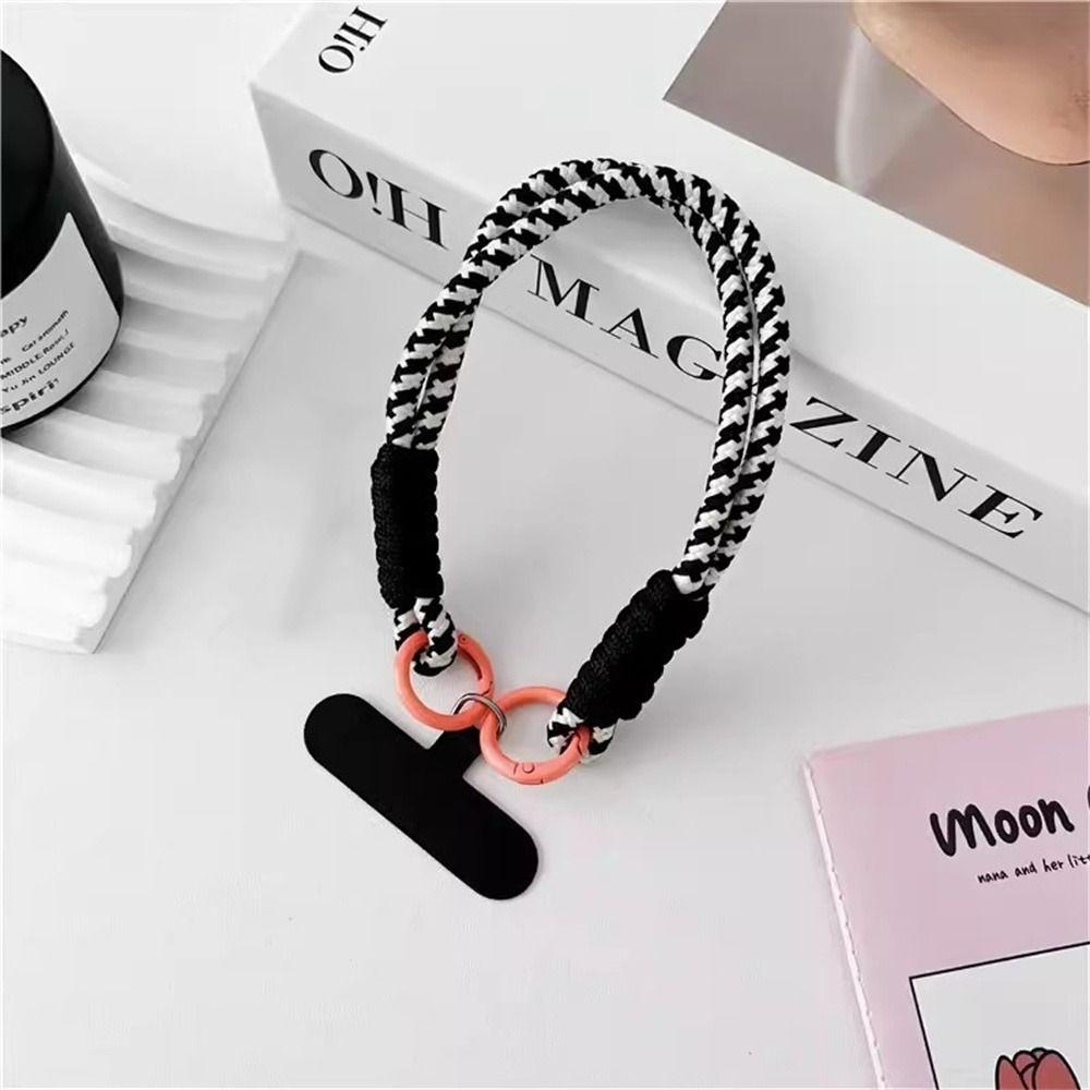 with Patch Mobile Phone Lanyard Braided Phone Hanging Chain Phone Wrist Strap Mobile Case