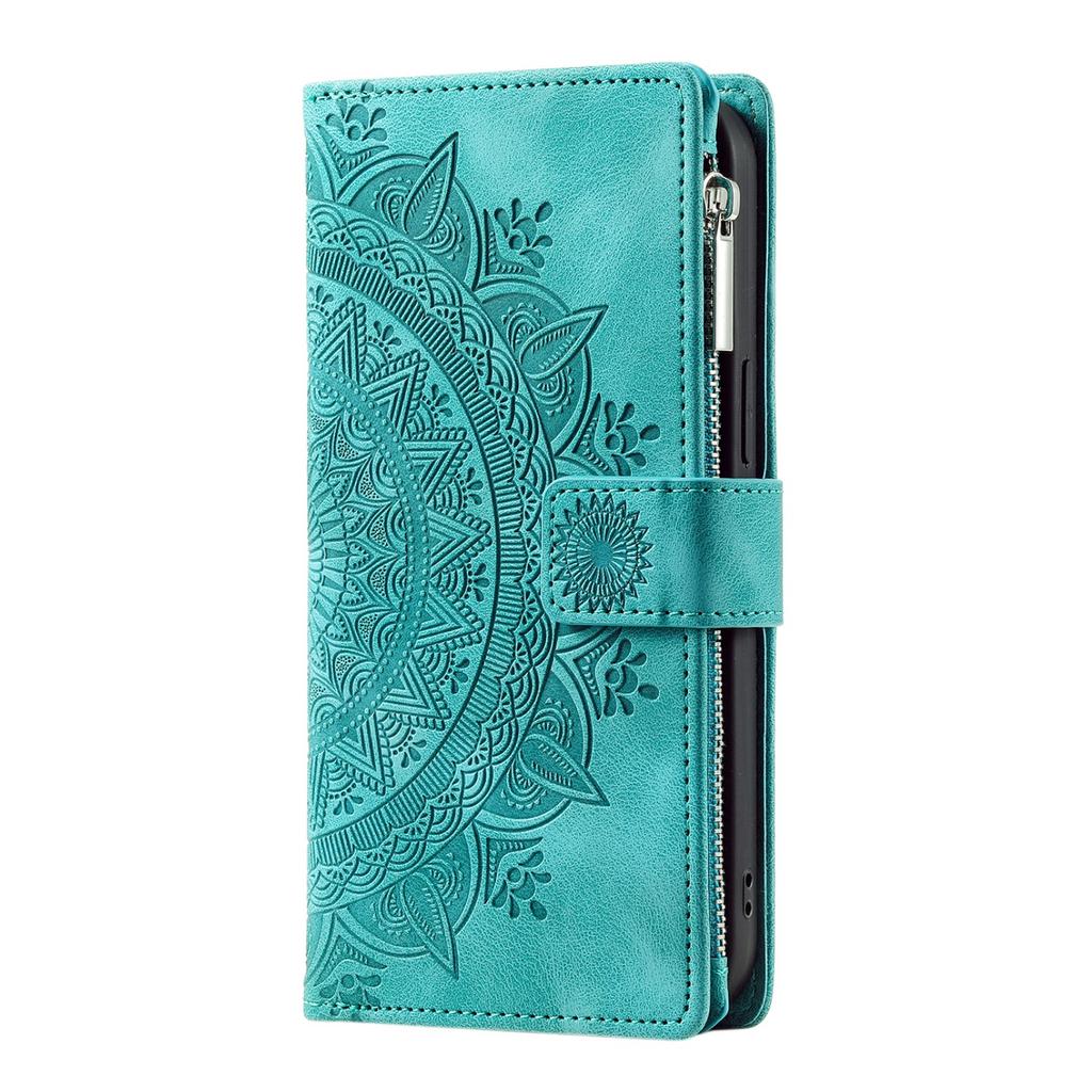 For Xiaomi Redmi 15 5G (EU) (171mm)/4G (EU) (171mm) Wallet Case Mandala Flower Pattern PU Leather Phone Cover with Wrist Strap