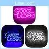 Светодиодный неон Good Vibes для настенного декора с прозрачной задней панелью для детской комнаты, питание от USB