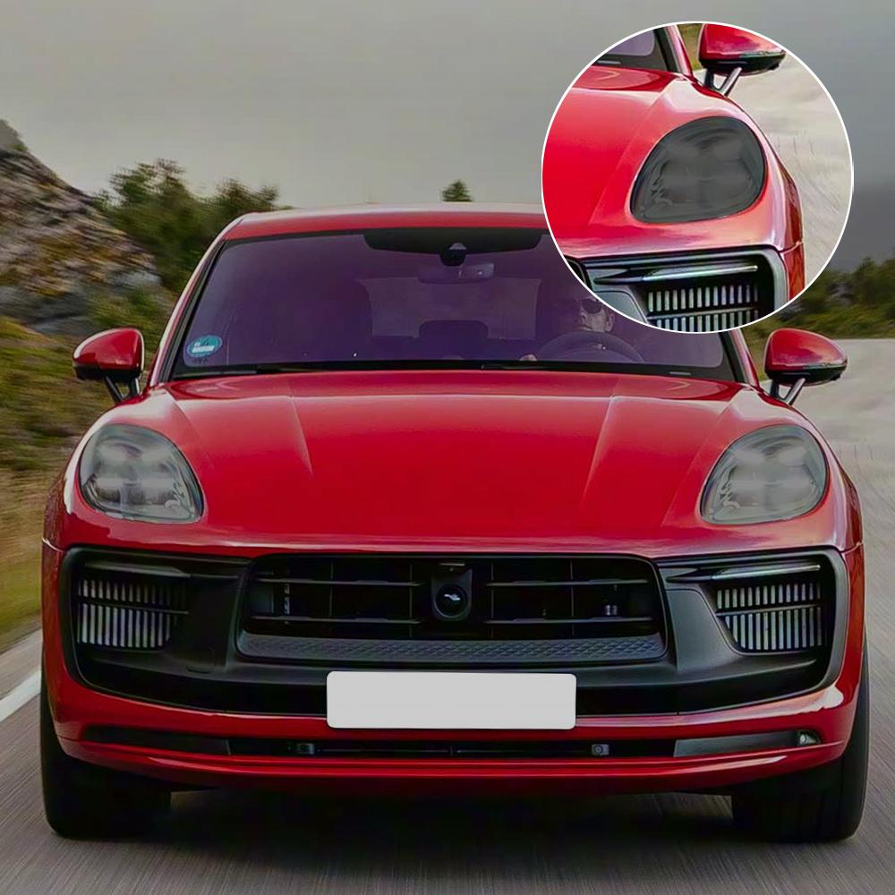 Пленка для фар автомобиля для Macan Cayenne Macan EV Защита от царапин Дымчато-черная TPU PPF Готовый комплект виниловой обертки для автомобильных фар