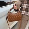 Fashion Pleated Bag Women's Spring New Retro Casual Small Square Bag Simple Messenger Bag Tide
