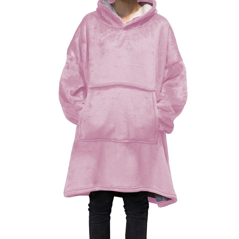 Зимние теплые негабаритные толстые флисовые гигантские толстовки, длинный фланелевой женский пуловер с капюшоном