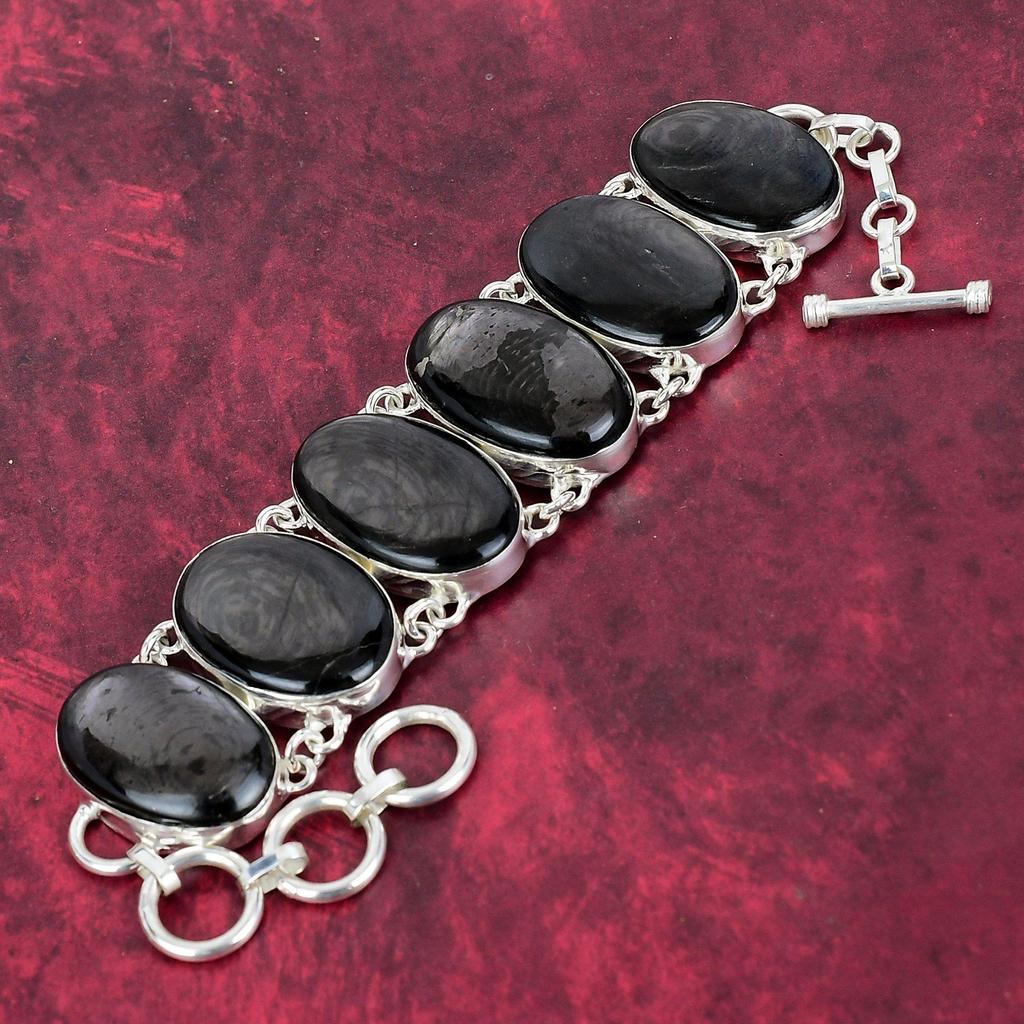 Black Obsidian Awesome Bracelet & Necklace Jewelry Set, 925 Solid Sterling Silver Jewelry, Handmade Gemstone Jewelry For Her