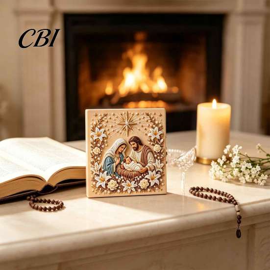 Easter Religious Gift Holy Family Painting DIY Kit, Faux Pearl Art Christmas Catholic for Women Craft Kit Adults, Home Wall Decor Handmade Spiritual
