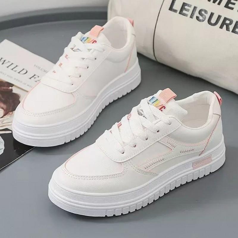 Кроссовки для бега на платформе, женские теннисные туфли, женские прогулочные массивные кроссовки, белая повседневная вулканизированная обувь