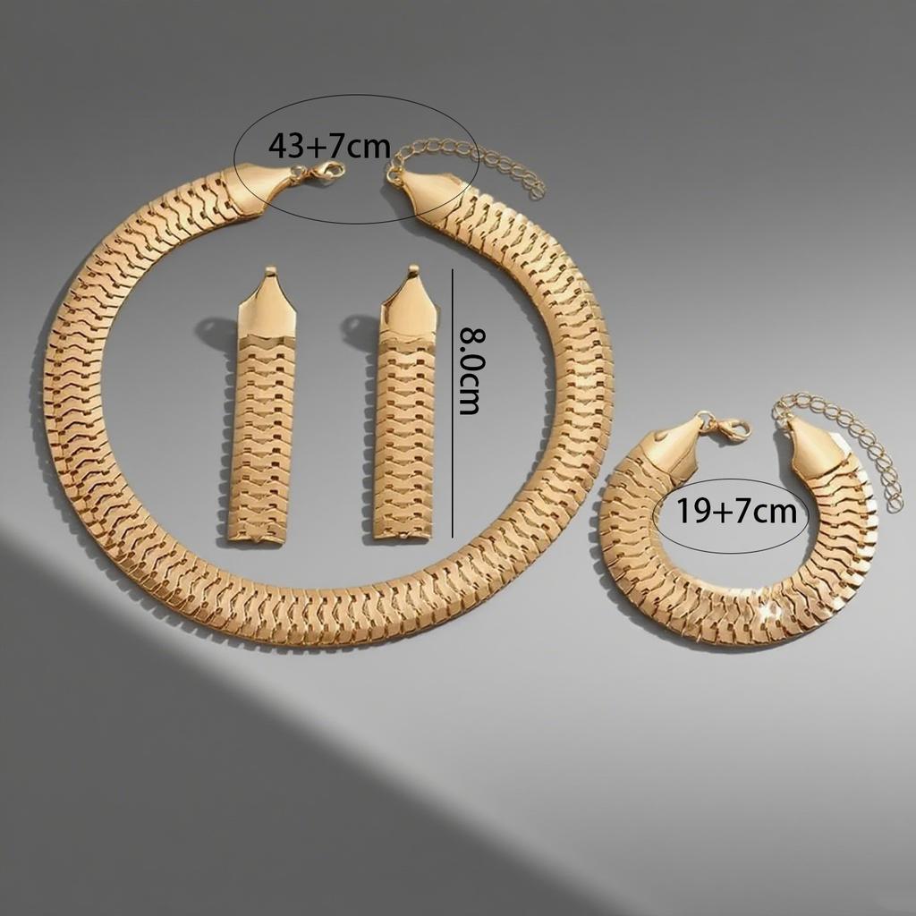 Classic Style Necklace, Bracelet, Earrings, Jewelry Set Combination, Suitable for Daily Casual Versatile Women's Accessories