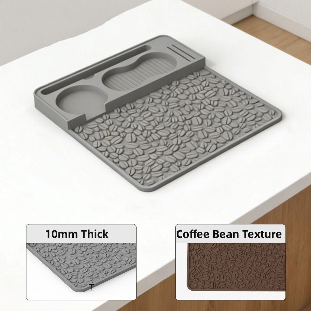 Silicone Coffee Tamper Pad Non-Slip Waterproof Espresso Tamping Pad Multi-functional Space Saving Powder Hammer Holder