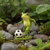 Sports Themed Home Decor Football Player Frog Statue, Cute Garden Whimsical Creative Gift for Lovers Resin Figurine Outdoor Indoor Table Tabletop