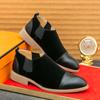 Spring Luxury Brand Pointed Suede Loafers Classic Business Casual Leather Shoes High-quality Party Wedding Chelsea Men's Shoes