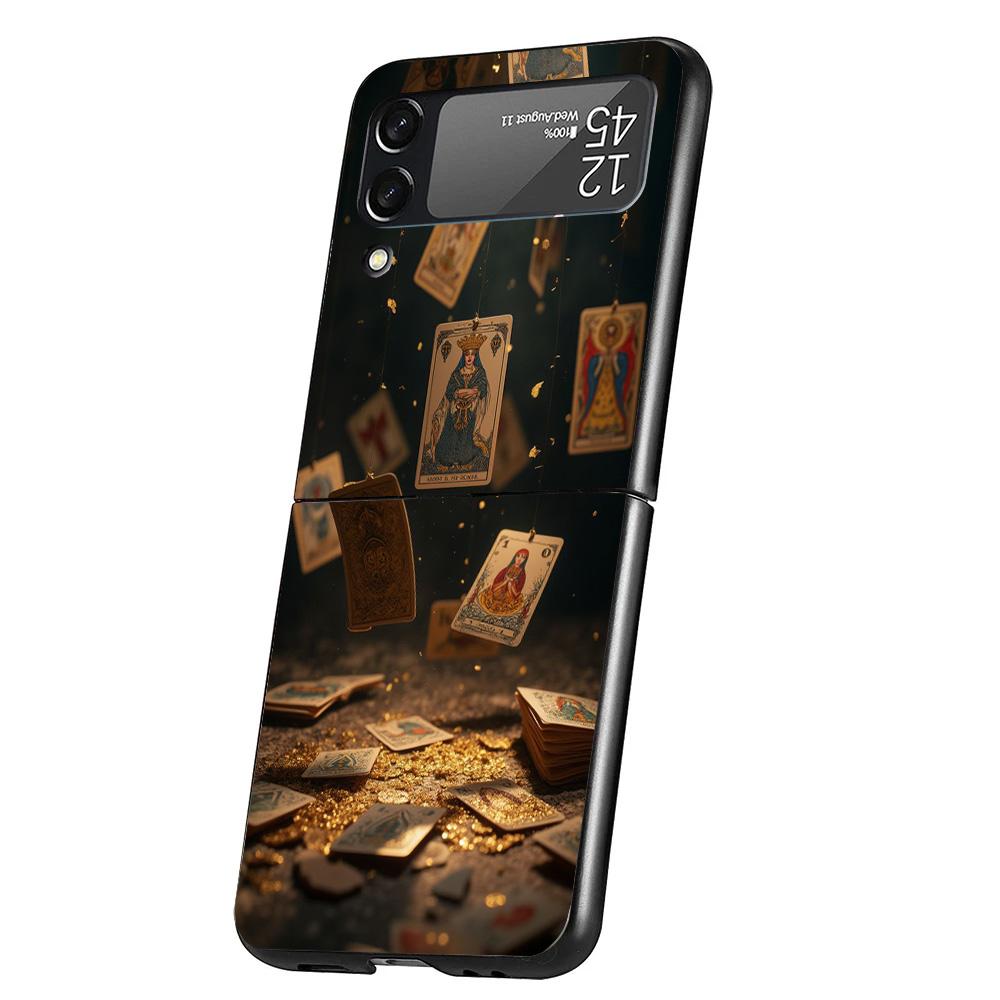 Witch Tarot Card Cover Phone Case For Samsung Galaxy Z Flip 7 6 5 4 3 5G Flip7 Flip6 Flip5 Flip4 Flip3 Black Fundas Shell