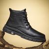 Men's Martin Boots High Top Work Shoes Casual Sneakers Men's Retro Outdoor Black Leather Boots Men's