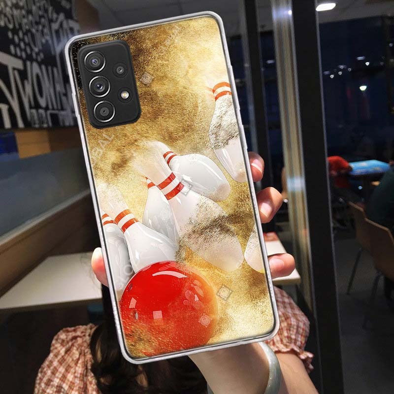 Чехол для телефона с развлечениями в боулинге для Samsung A54 A57 A37 A17 A14 A15 A12 A24 A34 A55 A35 A25 A52S A07 A05S A04S A22 A