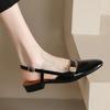 Beige Heeled Sandals Shoes Closed Toe 2025 Women's All-Match Mary Jane Black Block Comfort Low New Open Retro Girls Summer
