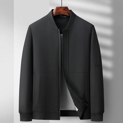 Весенняя куртка с бейсбольным воротником однотонная для мужчин среднего и молодого возраста, повседневная куртка на молнии с воротником, куртка руководителя