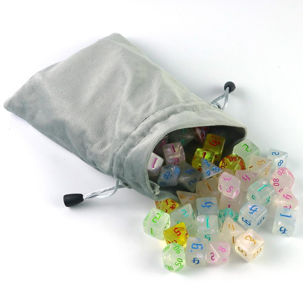 1 шт. квадратная сумка Velet с затягивающимся шнурком для хранения игральных карт, многогранный мешочек для игральных костей, переносная сумка с затягивающимся шнурком, 14*18 см