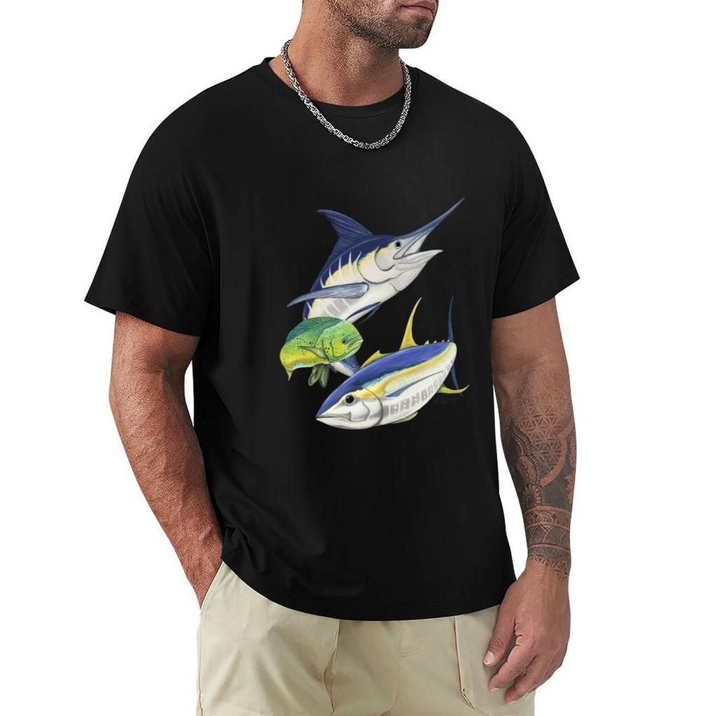Blue Marlin Tuna And Dolphinfish Tshirt Modern Style Print Tshirt