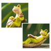 Cartoon Frog Figurine Resin Mushroom Reading Lying Guitar Frog Statue Sculpture Indoor