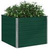 Raised Garden Bed 100 x 100 x 77 cm Galvanized Steel Green