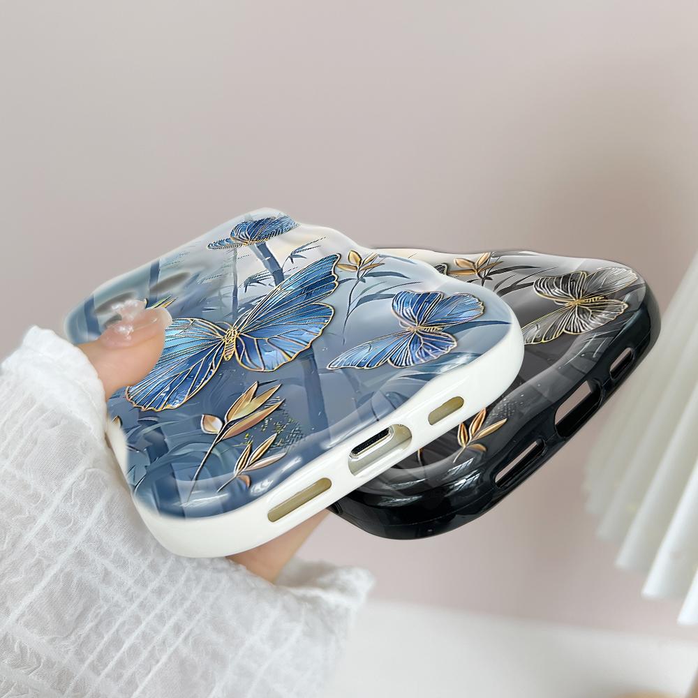 Cartoon Pattern Cream Texture Casing Wavy Edge Soft Silicone Cover Phone Case for OPPO Reno Realme OnePlus Vivo