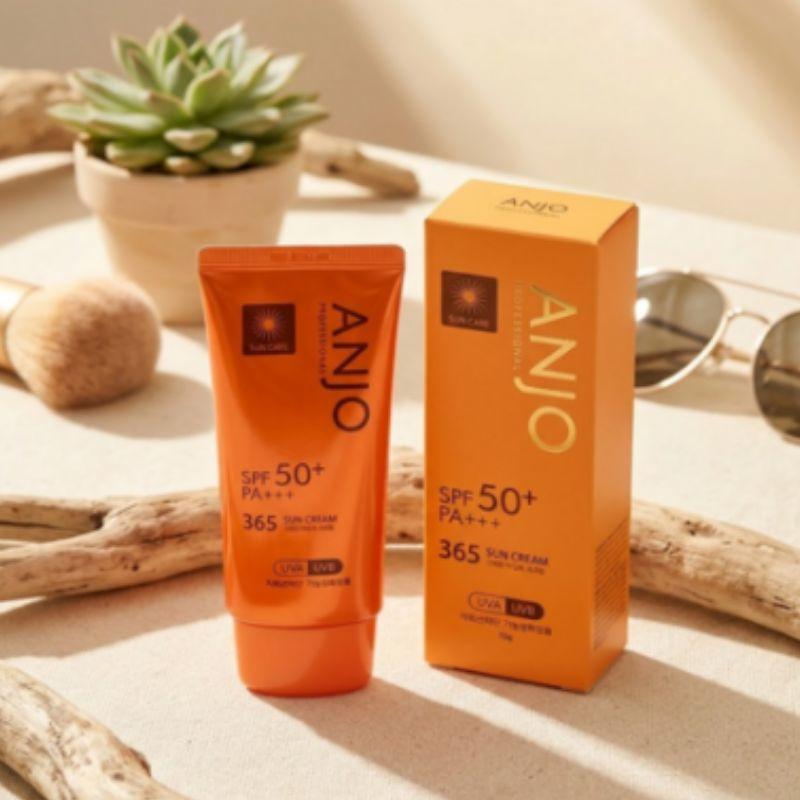 ANJO Профессиональный ежедневный солнцезащитный крем Professional 365 SPF50+ PA+++ 70 г – Легкий УФ-защитный крем для гладкой и увлажненной кожи