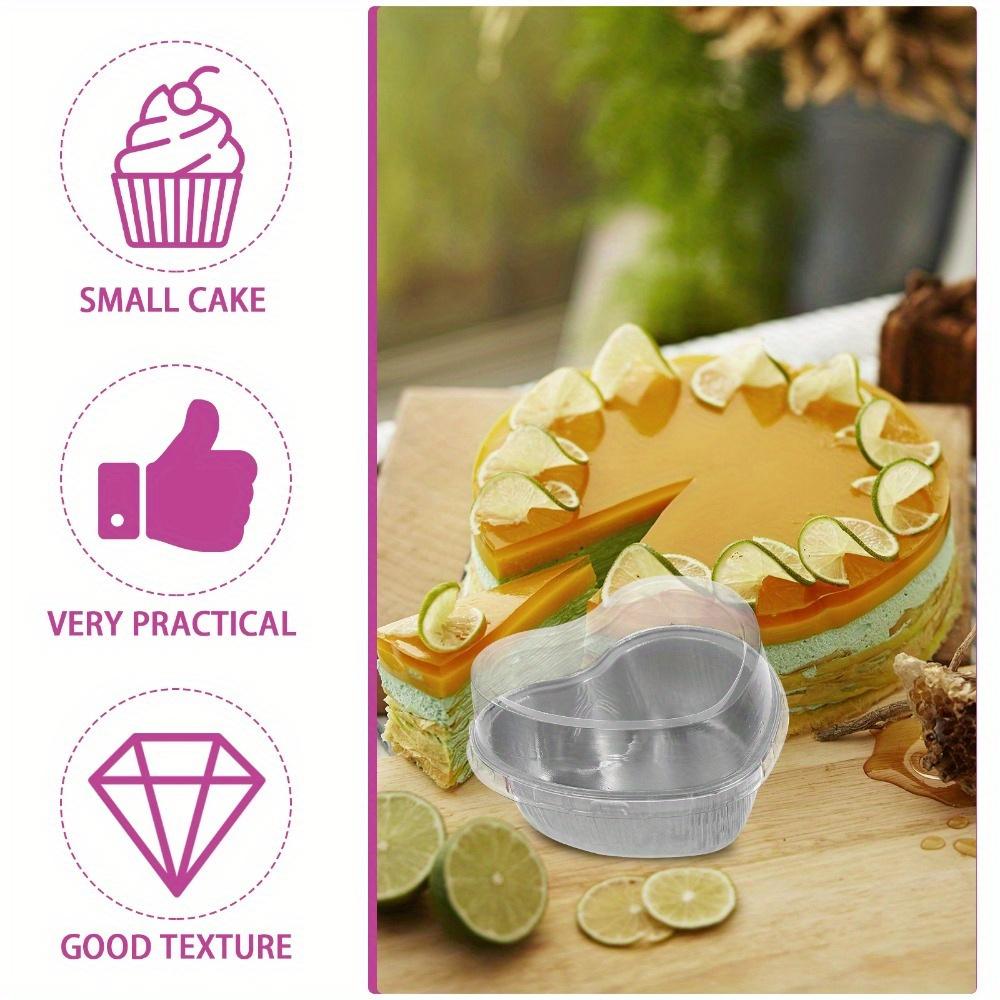 10 шт. Алюминиевая фольга Форма для выпечки кексов Форма для кексов в форме сердца с крышками Одноразовые мини-формы для пудинга Аксессуары для выпечки