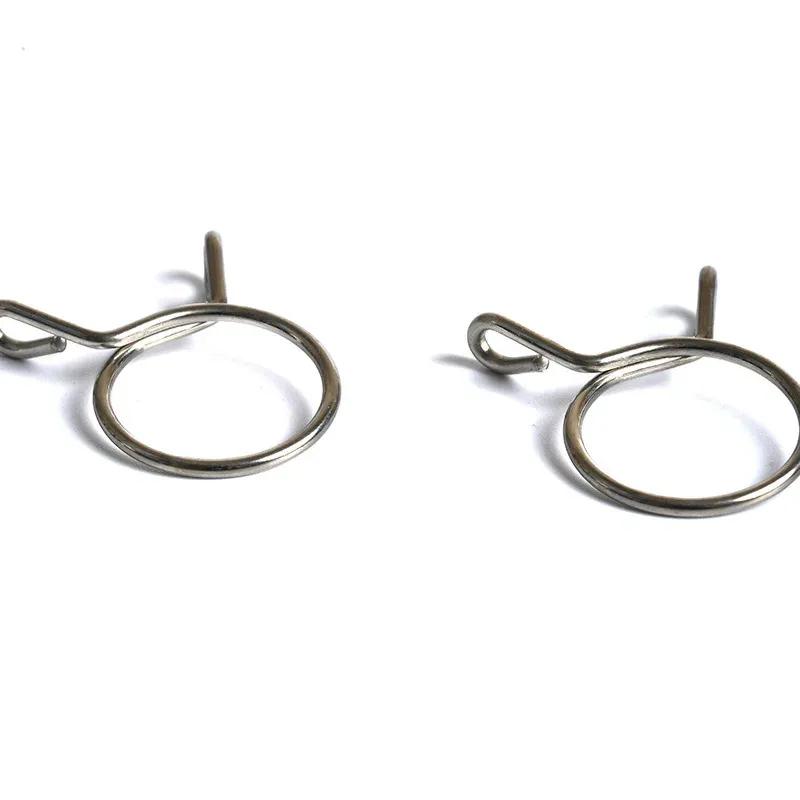 10pcs 304 Stainless Steel Spring Tube Clamp Single Wire Clips Water Pipe Clamp Ring Quick Installation Buckle 24MM Pipe Hoop