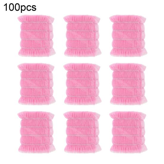 100Pcs Hair Bands Soft Breathable Non-Woven Elastic Fit Disposable Spa Headbands Makeup Beauty Salons Travel Hair Wrap