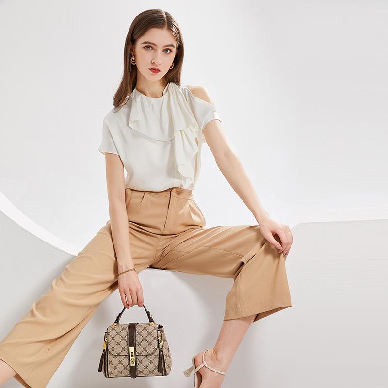 Новинка 2023 года, кожаная сумка-ведро, ручная женская сумка в стиле ретро, модная универсальная сумка через плечо на одно плечо