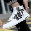 Trendy High Top Men Sneakers Graffiti Style Spring Autumn Student Men Shoes Punk Street Casual Shoe Tenis Shoe Zapatillas Hombre