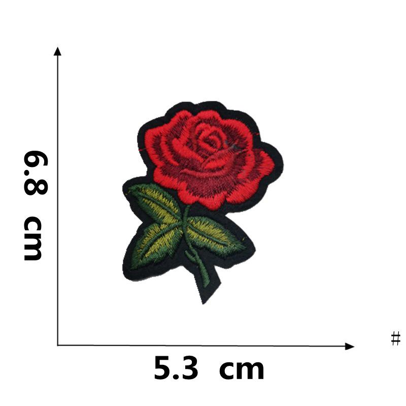 Вышитая термоаппликация из ткани «Роза и цвет сливы» для украшения одежды