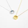 Sterling Silver Gold Circle Silver Necklace and Topaz Move Blue  Zircon Collar Women Fine Jewelry Spiring Jew