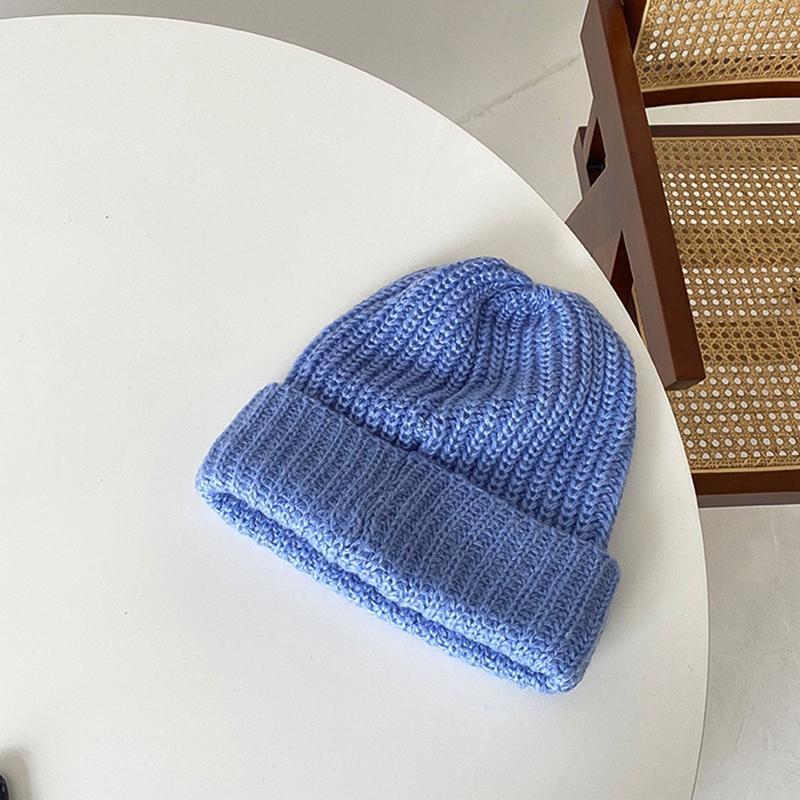 2025 японская шерстяная шапка женская осенне-зимняя вязаная шапка теплая защита ушей большая головка свободный ворс шапка