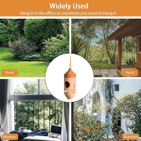 Домик для колибри, натуральный деревянный домик для гнездования колибри, изготовленный вручную, подвесной домик для птиц