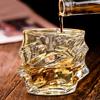 1/2/4Pcs Glass Whiskey Glasses Heavy Thick Bottom Bar Bourbon Glasses Faux Crystal Whisky Twisted Glass Tumblers Poker Night Drinkware