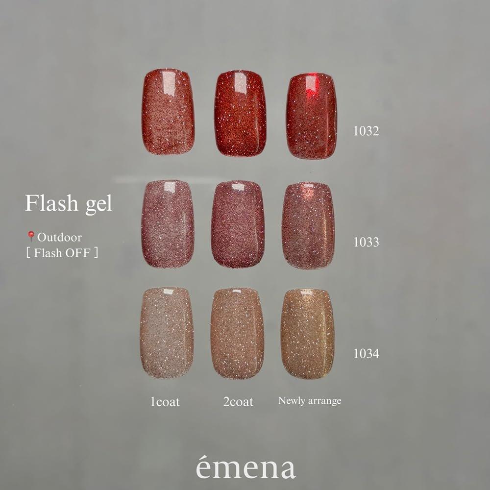 Emena Flash Gel 1034 8г Отражающий Глиттер Цветной Гель-Лак для Ногтей