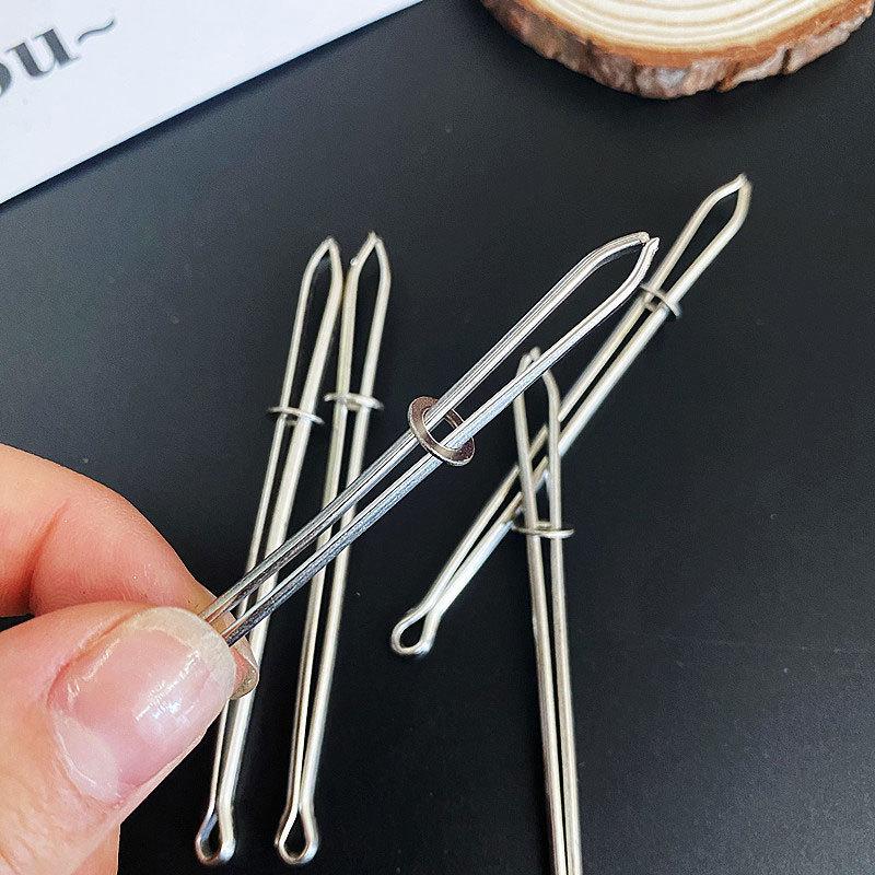 Metal Elastic Clip Waistband Needle Threader for Hand Sewing DIY