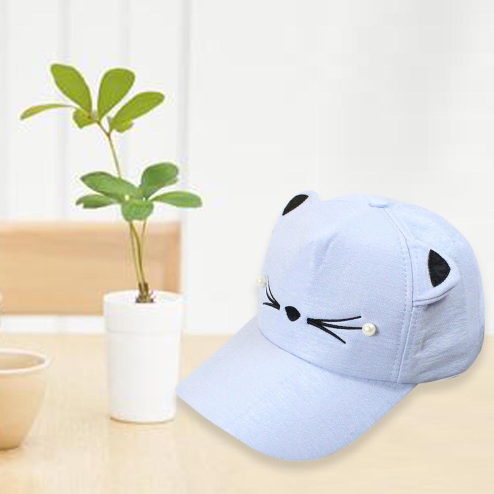 Весенняя мода жемчуг дикий милый студент кошачьи уши козырек бейсболка